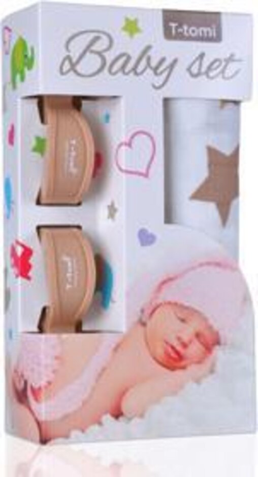 T-TOMI Baby set - osuška bambusová + kolíčky na kočárek