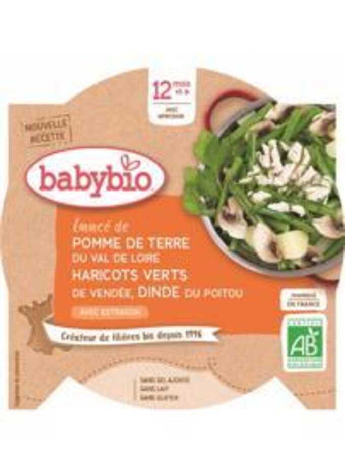 BABYBIO Menu brambory a fazolky s krůtími plátky (230 g) Babybio