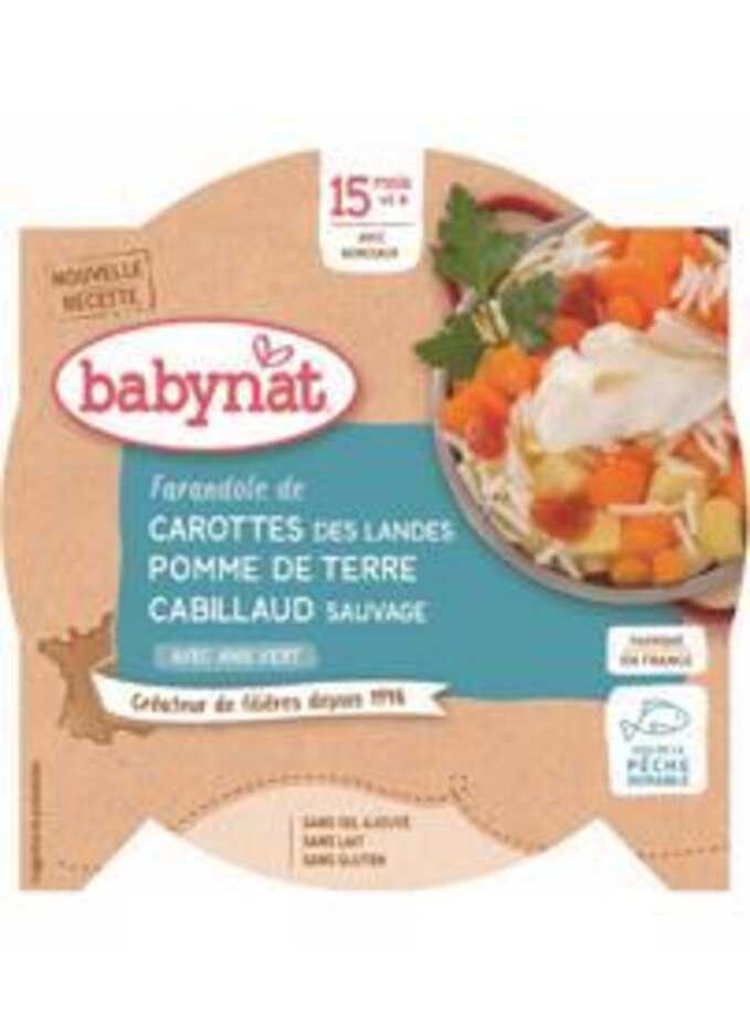 BABYBIO Menu mrkev a brambory s treskou (260 g) Babybio