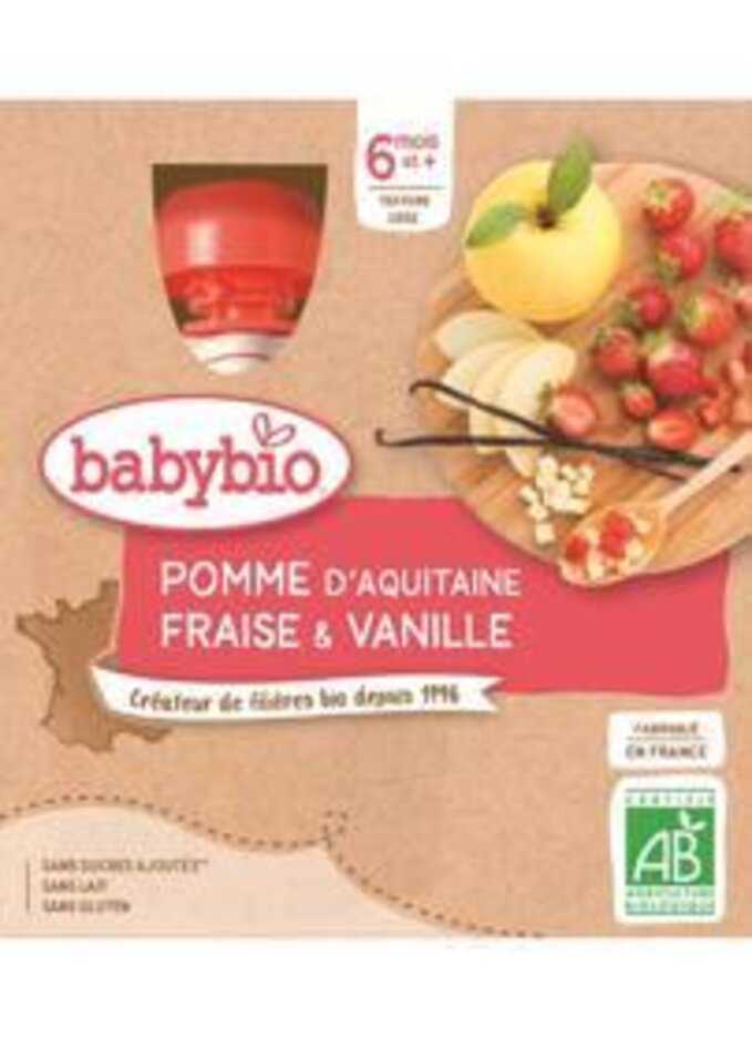 4x BABYBIO Kapsička jablko jahoda vanilka (90 g) Babybio