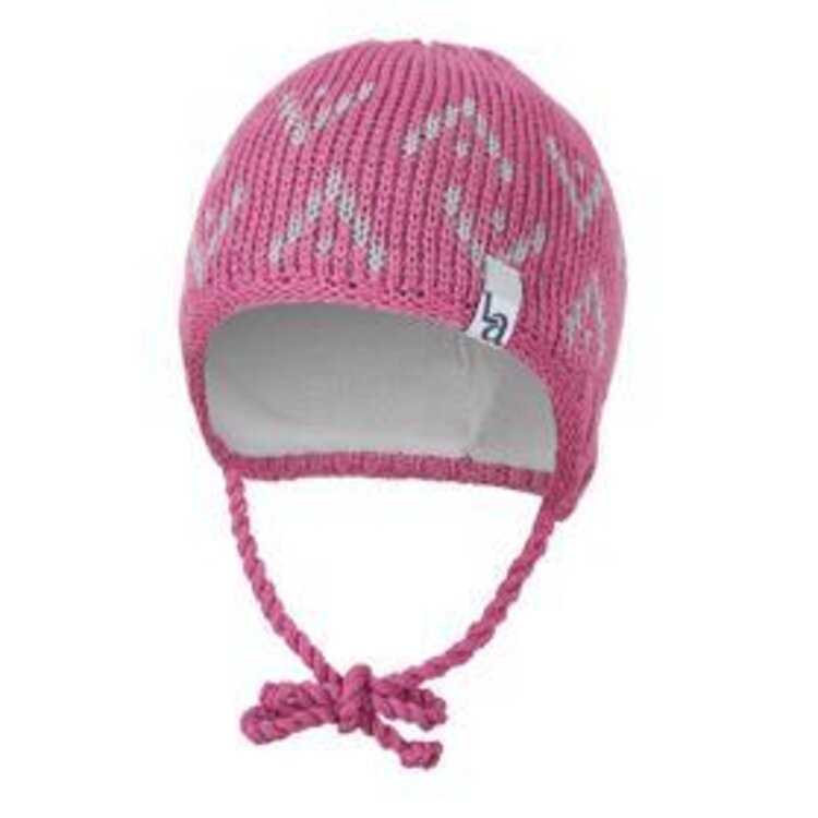 LITTLE ANGEL Čepice pletená zavazovací šipky Outlast® 42-44 cm šeříková Little Angel