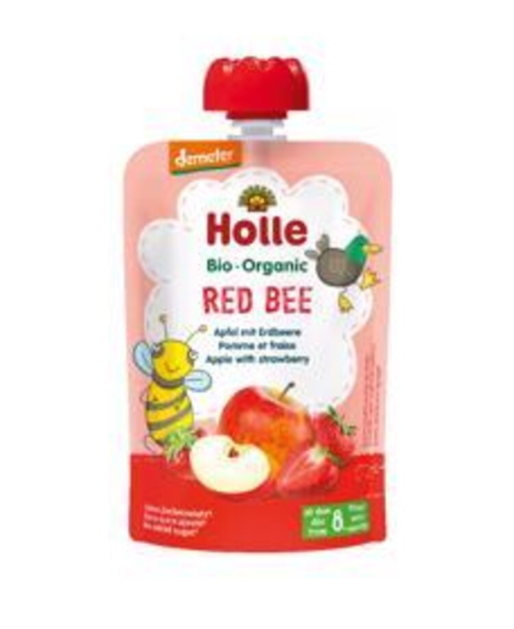 HOLLE Red Bee Bio pyré jablko jahody 100 g (8+) Holle