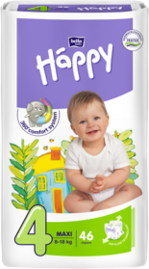 BELLA HAPPY Pleny jednorázové 4 Maxi (8-18 kg) 46 ks - Green Tea Extract Bella Baby Happy