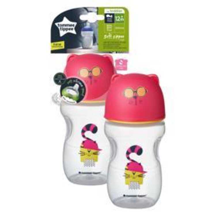 TOMMEE TIPPEE Hrnek s pítkem Soft 300ml 12m+ Pink Tommee Tippee