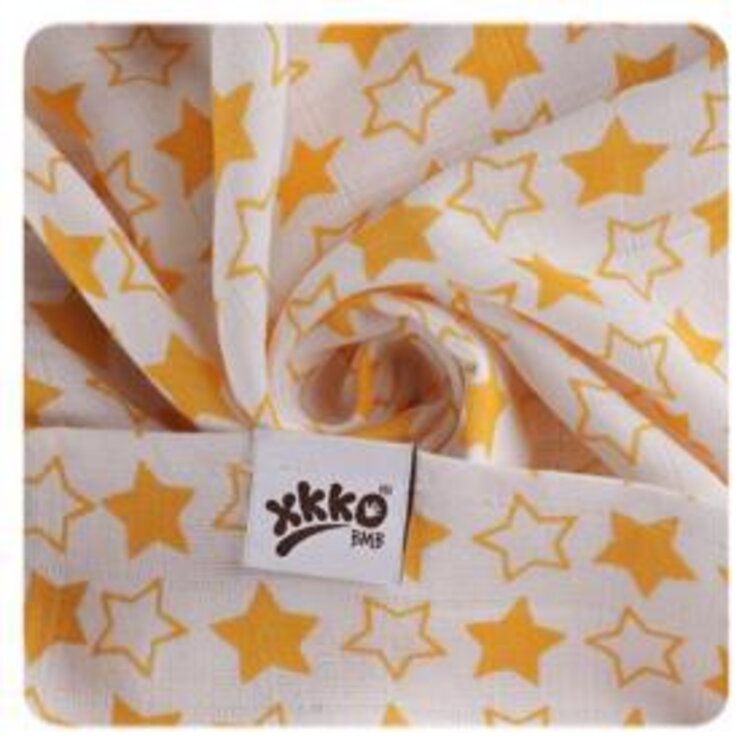 KIKKO Bambusové pleny BMB 70x70 - Little Stars Orange MIX 3 ks Kikko