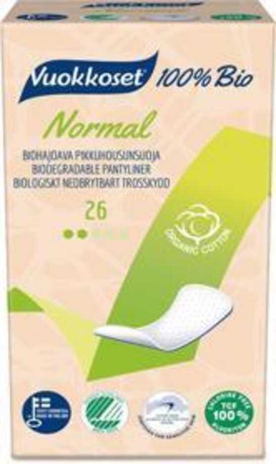 VUOKKOSET 100% Bio Normal Pantyliner (26 ks) - dámské slipové vložky Vuokkoset