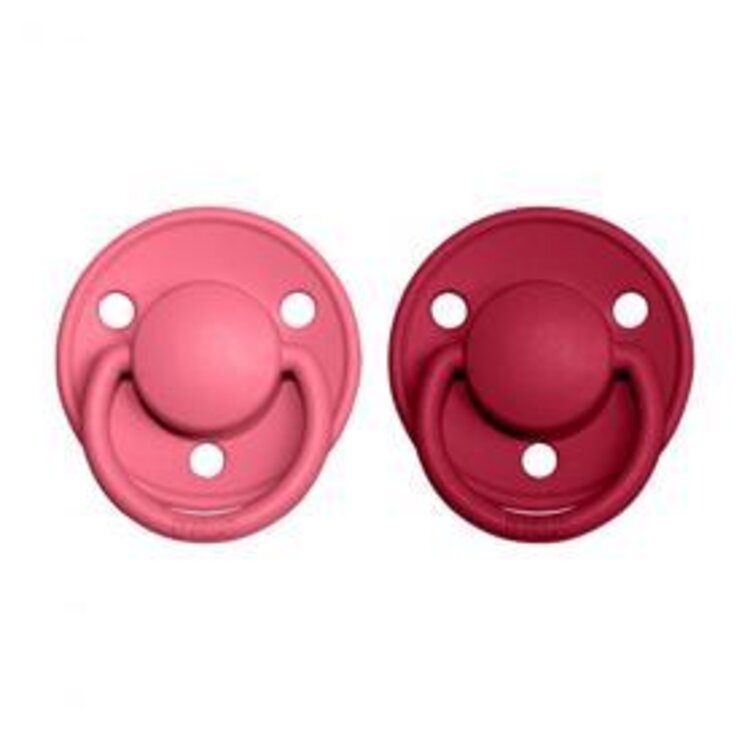 BIBS De Lux dudlíky z přírodního kaučuku 2 ks vel. 2 Coral / Ruby Bibs