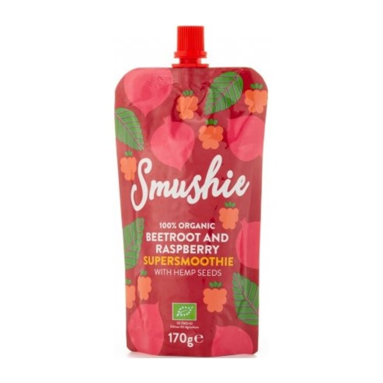 Salvest Smushie BIO Ovocné smoothie s červenou řepou malinami a konopnými semínky 170g Salvest
