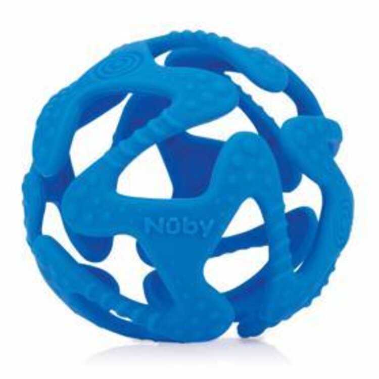 NUBY Kousátko silikonový míč tmavě modrý 3 m+ Nuby