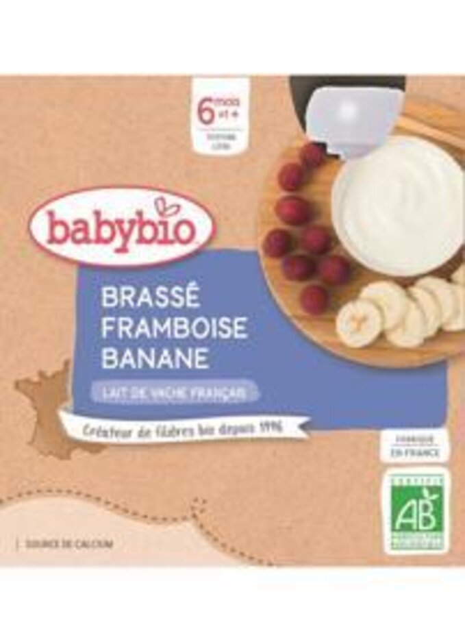 BABYBIO Mléčný dezert malina banán (4x 85 g) Babybio