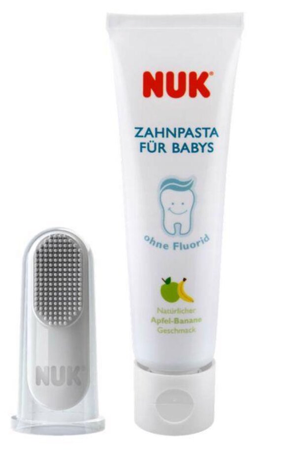 NUK Dětská zubní pasta + náprstek na čištění Nuk