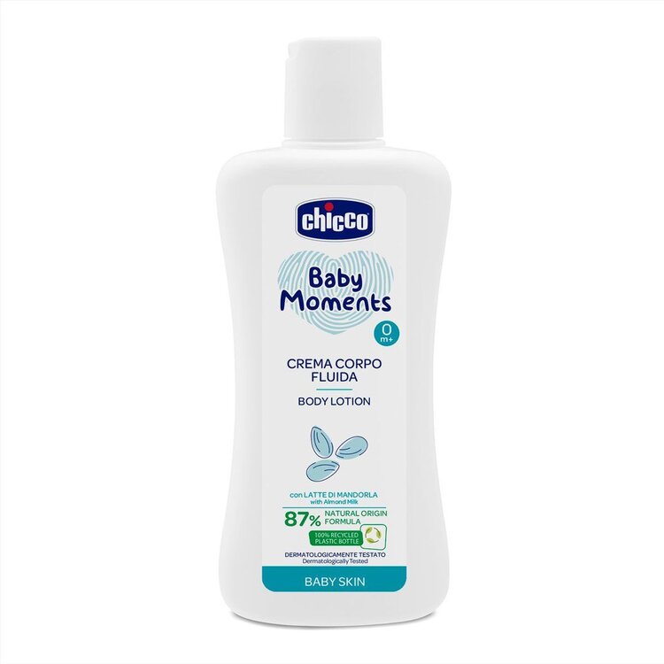 CHICCO Mléko tělové Baby Moments 87 % přírodních složek 200 ml Chicco