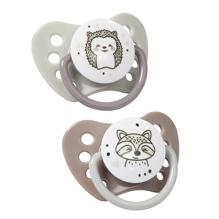 BABYONO Dudlík anatomický silikonový 2 ks 6-8 m+ šedá BabyOno