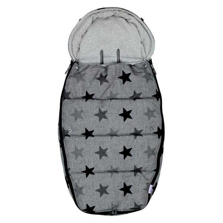 DOOKY Fusak Footmuff vel. L Grey stars DeLuxe Dooky