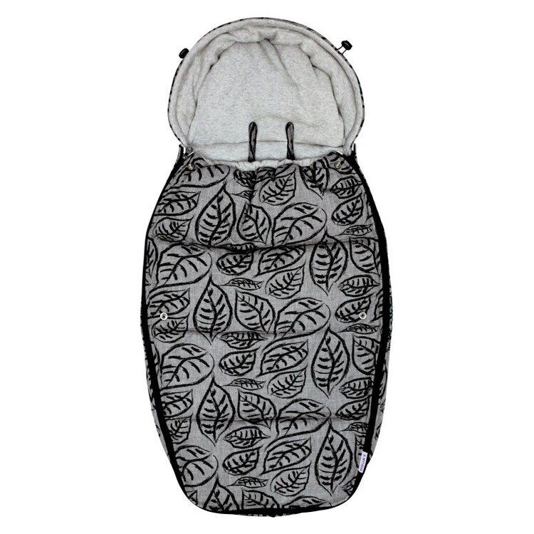 DOOKY Fusak Footmuff vel. L Grey leaves DeLuxe Dooky