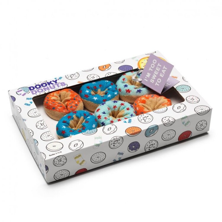 DOOKY Gift DONUTS ponožky Blueberry Orange 3 páry Dooky