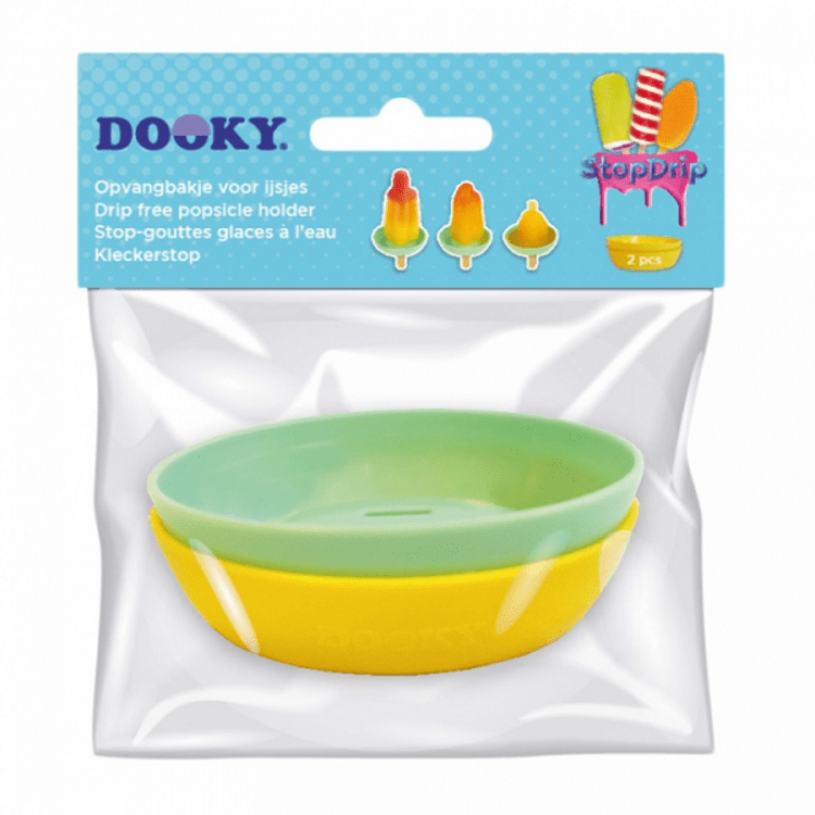 DOOKY Miska pod nanuk StopDrip Yellow/Mint 2ks Dooky