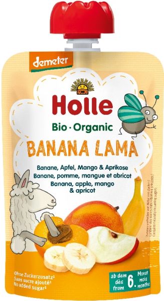 6x HOLLE Banana lama Bio ovocné pyré banán