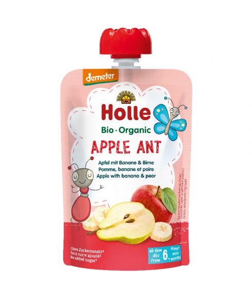 3x HOLLE Apple Ant Bio pyré jablko banán hruška 100 g (6+) Holle