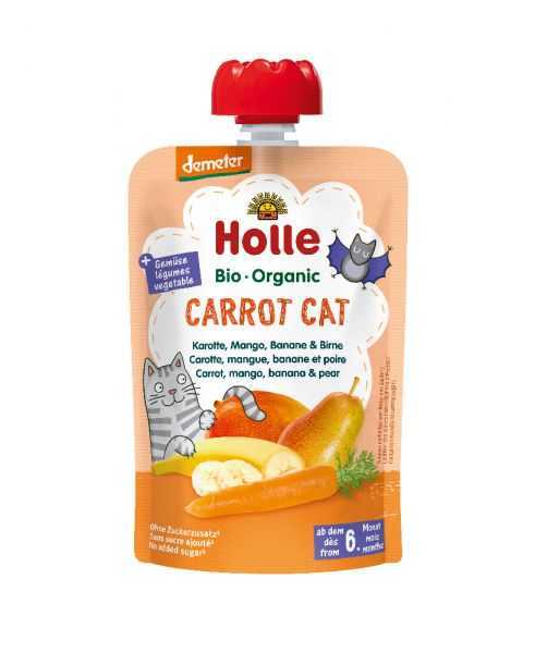 3x HOLLE Carrot Cat Bio pyré mrkev mango banán hruška 100 g (6+) Holle