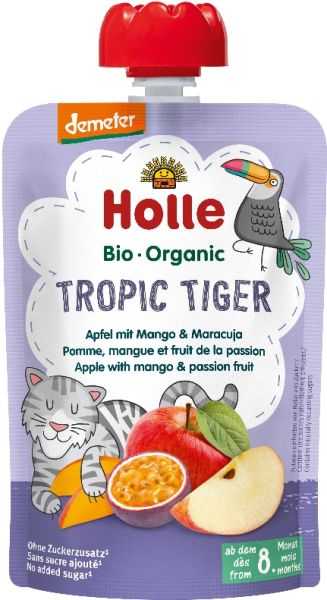 6x HOLLE Tropic Tiger Bio ovocné pyré jablko