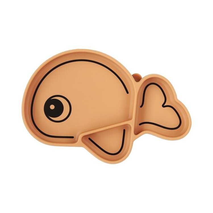 DONE BY DEER Silikonový protiskluzový talíř Wally - hořčicový Done by Deer