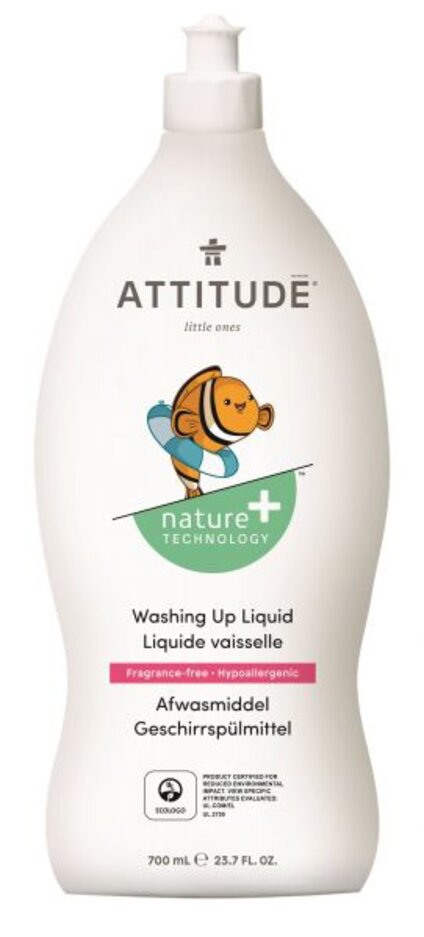 ATTITUDE Prostředek na mytí nádobí pro děti bez vůně 700 ml Attitude