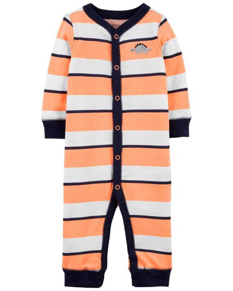 CARTER'S Overal bez nožiček na druky Sleep & Play Orange Stripes chlapec 6 m