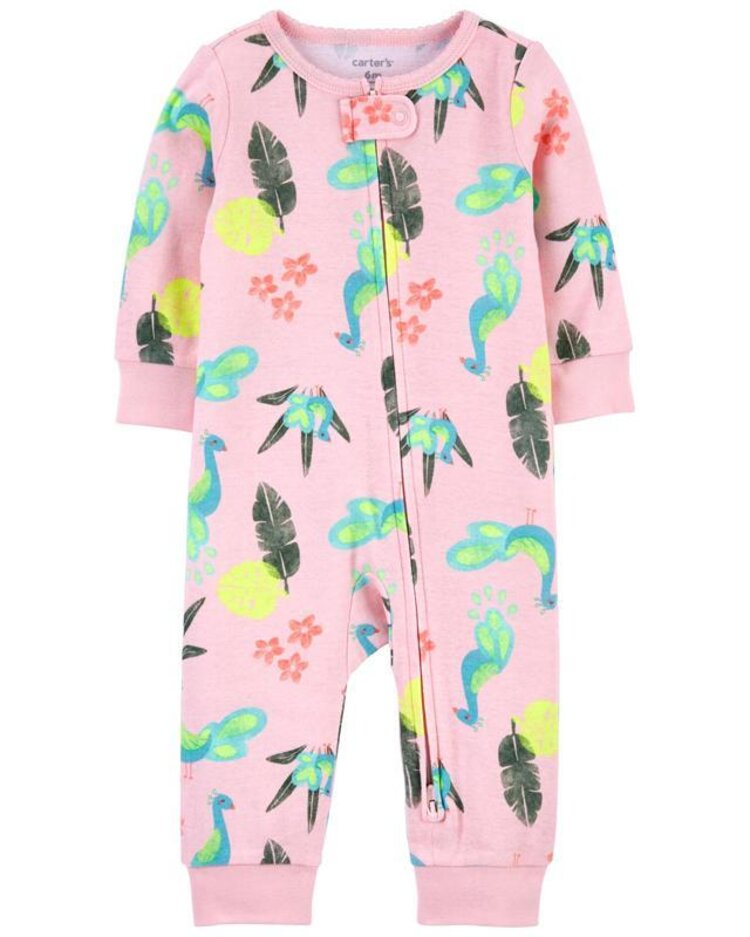 CARTER'S Overal bez nožiček zip Sleep & Play Pink dívka NB/ vel. 56 Carter´s