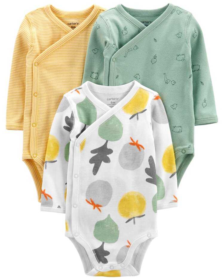 CARTER'S Body dlouhý rukáv Veggies neutrál LBB 3 ks PRO