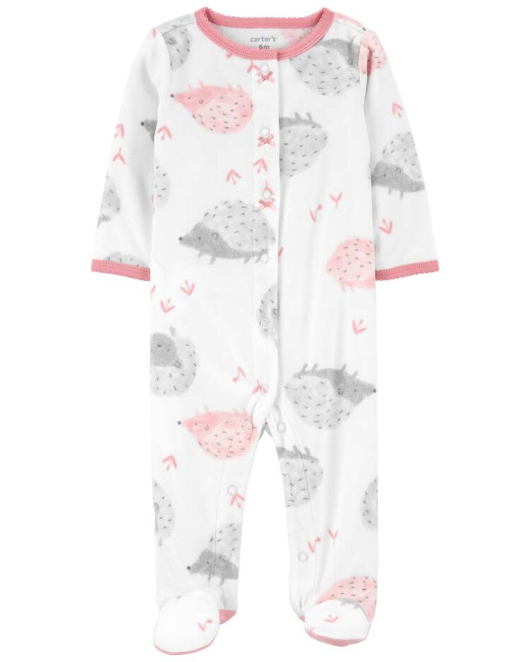 CARTER'S Overal na druky fleece Sleep & Play Pink Hedgehog dívka PRO Carter´s