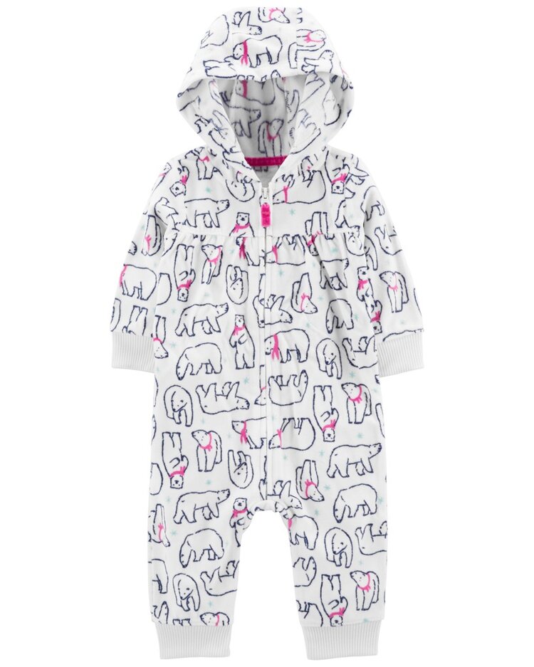 CARTER'S Overal bez nožiček přechodný Cream Bear dívka 6m Carter´s