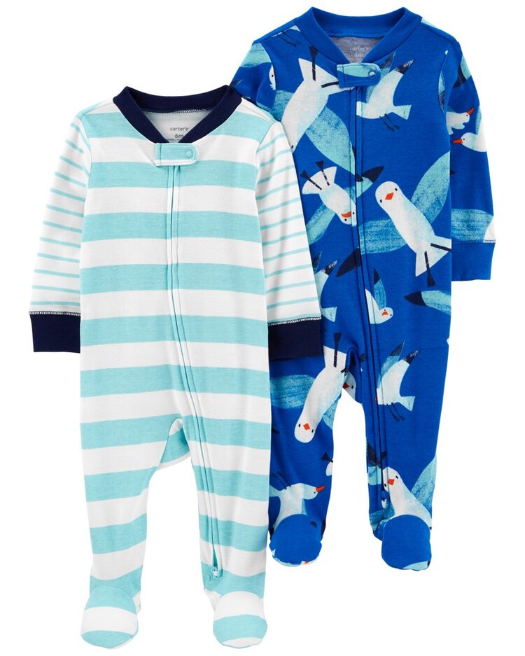 CARTER'S Overal na zip Sleep & Play Blue Seagull kluk 2ks 6m Carter´s