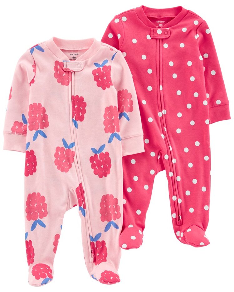 CARTER'S Overal na zip Sleep & Play Pink Raspberry holka 2ks NB/vel. 56 Carter´s