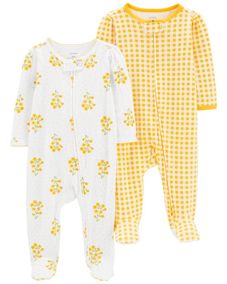 CARTER'S Overal na zip Sleep & Play Yellow Flowers holka 2ks 9m Carter´s
