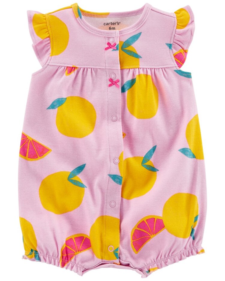 CARTER'S Overal letní krátký rukáv Purple Lemon holka 3m Carter´s