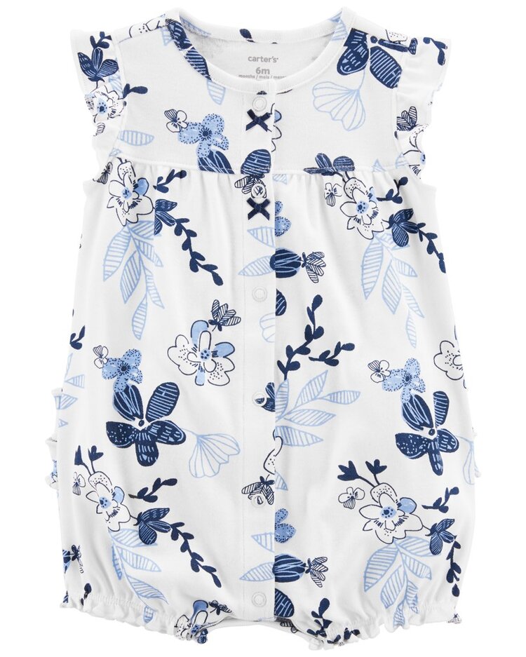 CARTER'S Overal letní krátký rukáv Blue Flowers holka 6m Carter´s