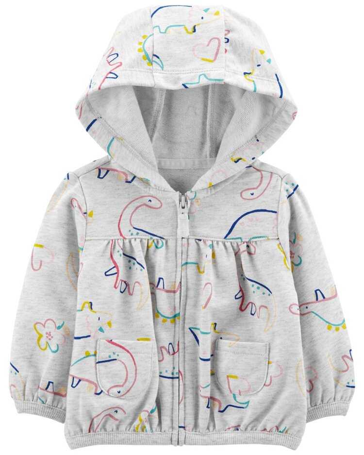 CARTER'S Mikina s kapucí Grey Dino holka 12m Carter´s