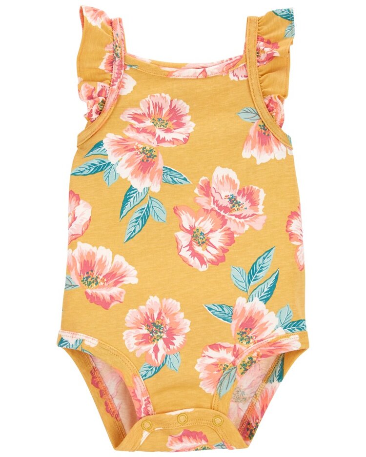 CARTER'S Body na ramínka Pink Flowers holka 3m Carter´s