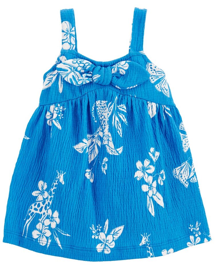 CARTER'S Šaty Blue Floral holka 9m Carter´s