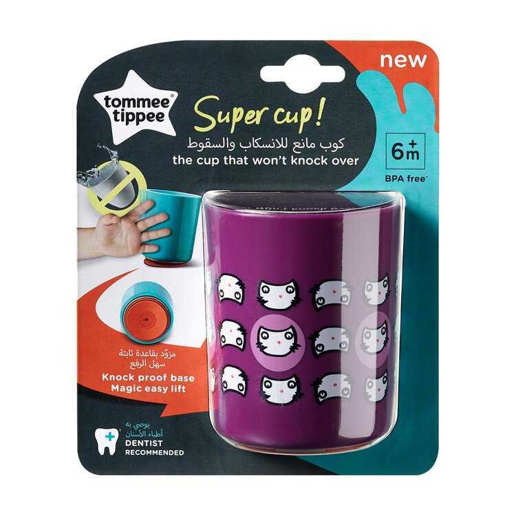 TOMMEE TIPPEE Hrnek stabilní Super Cup 190 ml 6 m+ fialový Tommee Tippee