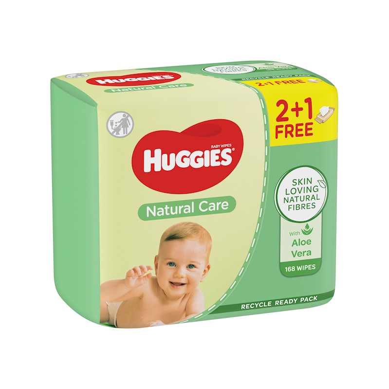 HUGGIES Vlhčené ubrousky Natural Triplo 56x3 ks Huggies