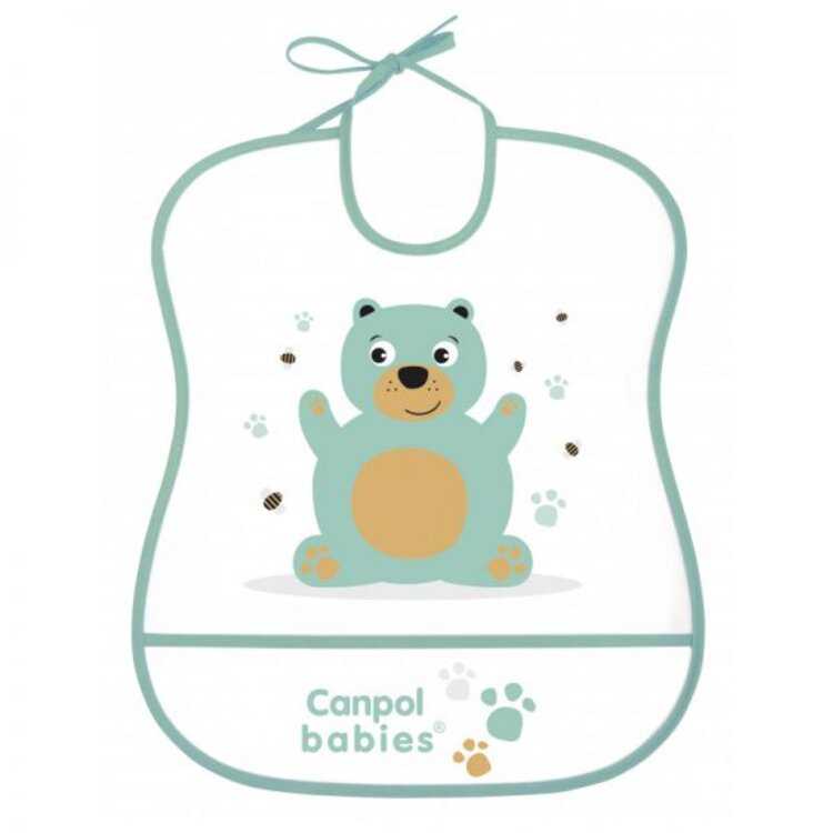 CANPOL BABIES Plastový bryndák měkký Cute Animals medvídek Canpol Babies