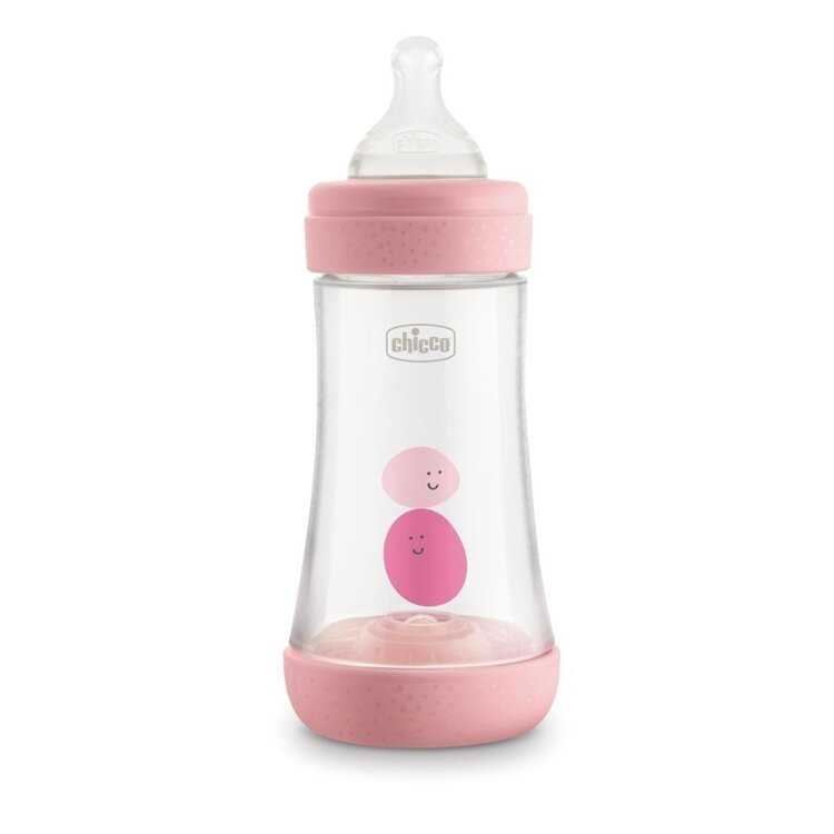 CHICCO Láhev kojenecká Perfect 5 silikon 240 ml dívka Chicco
