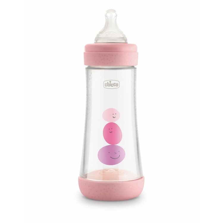 CHICCO Láhev kojenecká Perfect 5 silikon 300 ml dívka Chicco
