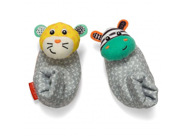 INFANTINO Chrastítka na nožičky Zebra & Tygr Infantino