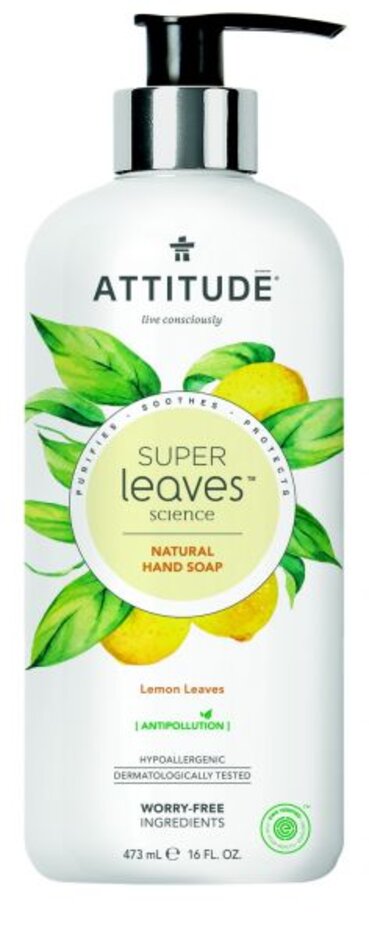 ATTITUDE Přírodní mýdlo na ruce Super leaves s detoxikačním účinkem – citrusové listy 473 ml Attitude