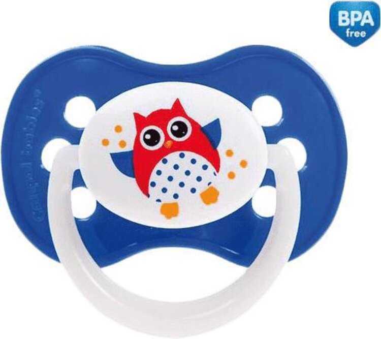 CANPOL BABIES Dudlík silikonový symetrický 6-18 m SOVA – tmavě modrá Canpol Babies