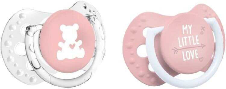 LOVI Silikonový dudlík dynamický My Little Love 0-2m 2 ks – růžový Lovi
