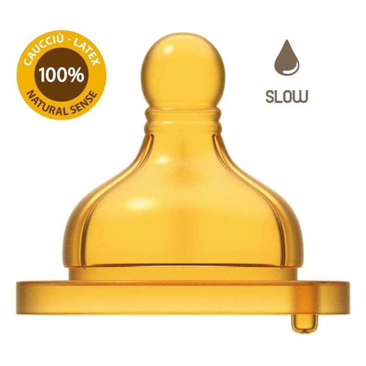 CHICCO Dudlík na láhev Original Touch latex pomalý 2 ks Chicco